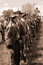 Rebel Soldiers at attention for Inspection - Bedford, Virginia